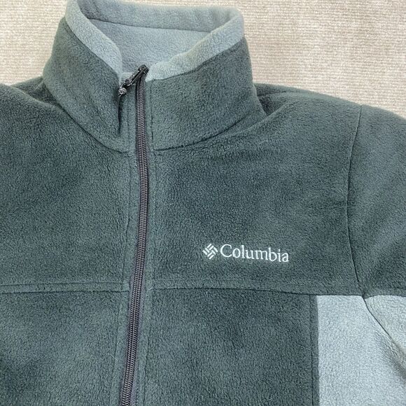 Columbia Men’s Fleece Jacket Size S Two Tone Gray Black Full Zip - Picture 2 of 9